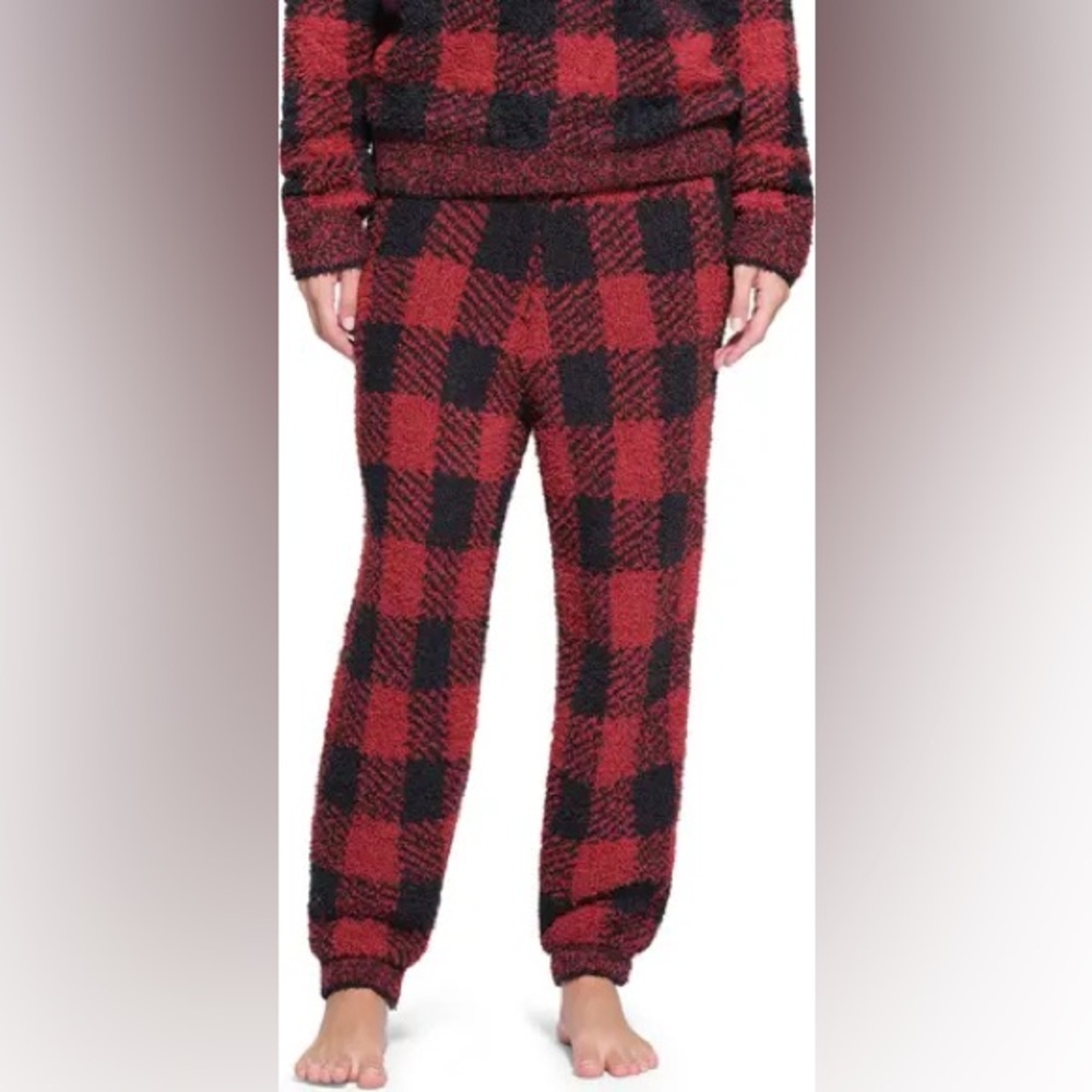 Skims Cozy Knit joggers in red, like new!